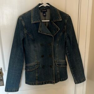 Ann Taylor double breasted denim jacket